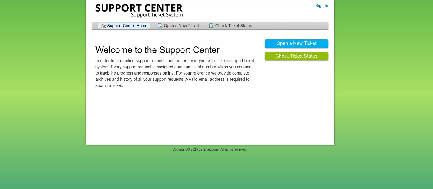Helpdesk Landing Page