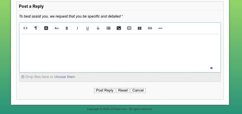 Posting Ticket Reply